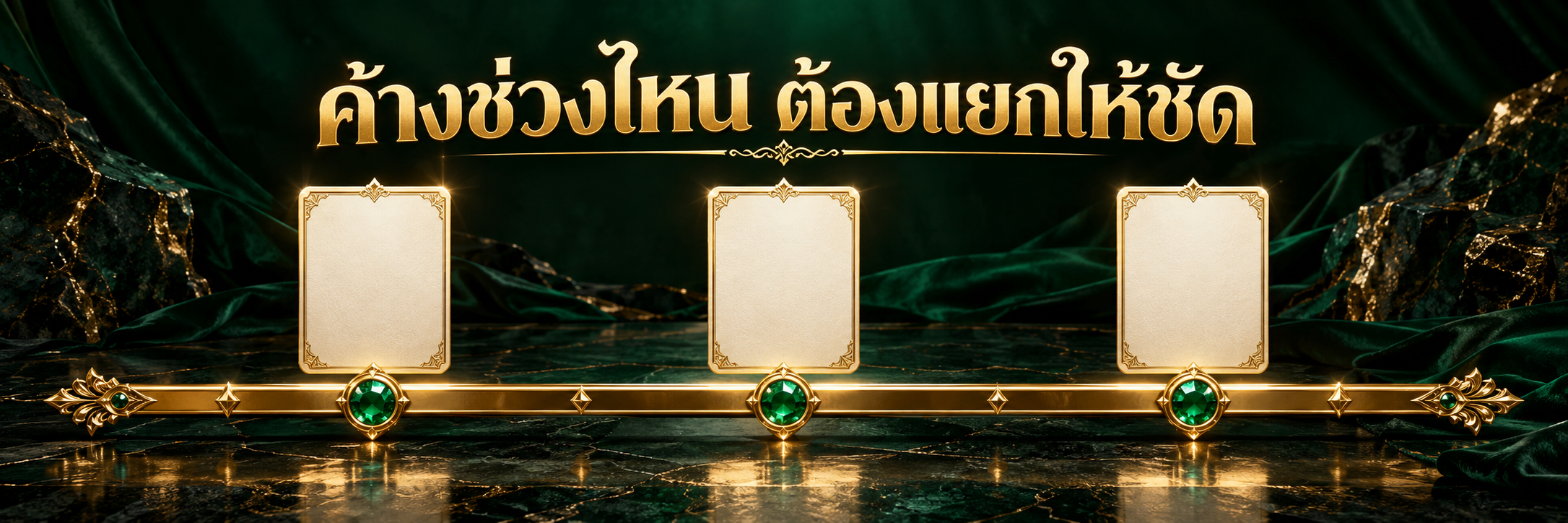 รางทองกับหมุดมรกตและไพ่ข้อมูลว่างสามใบ